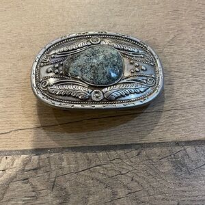 Silver and Stone Belt Buckle